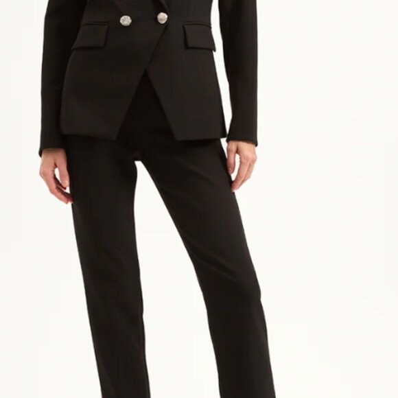Veronica Beard black slim leg Renzo pants w/silver buttons sz 4 - Picture 3 of 10